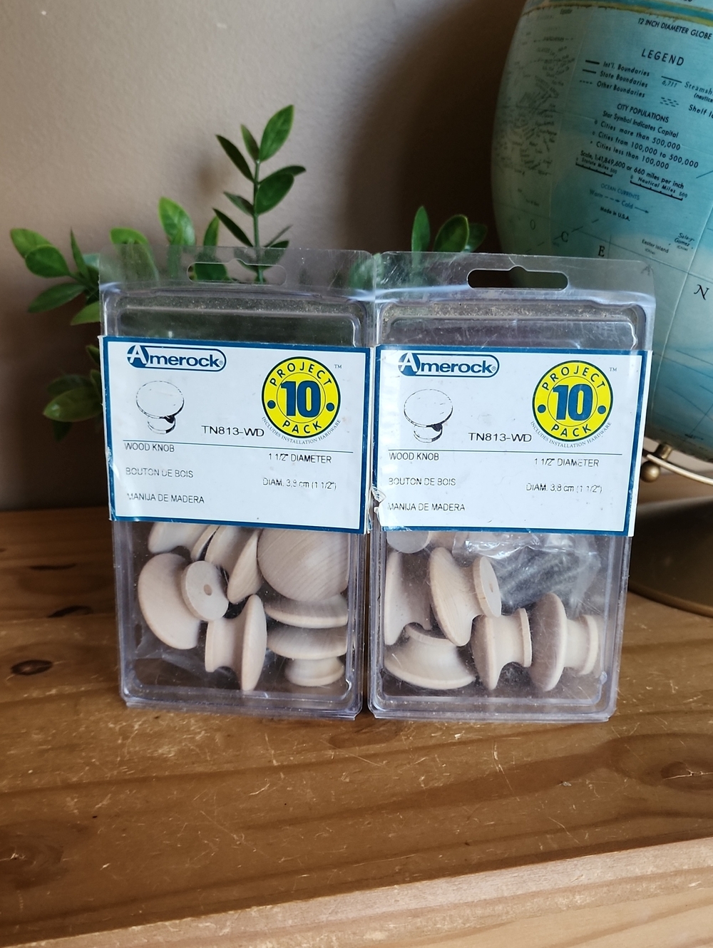 20 Amerock Natural Wood Cabinet Knobs - 10 Pack (Two Packs)